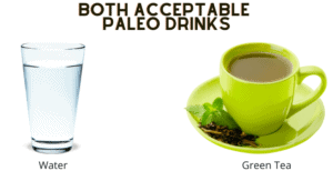Glass water and green tea