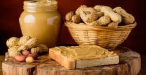 Bread on peanut butter