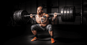 Man doing a squat lift