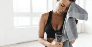 Women sweating after workout